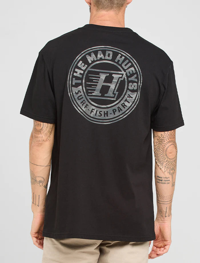 THE MAD HUEYS H SERIES SHORT SLEEVE TEE BLACK