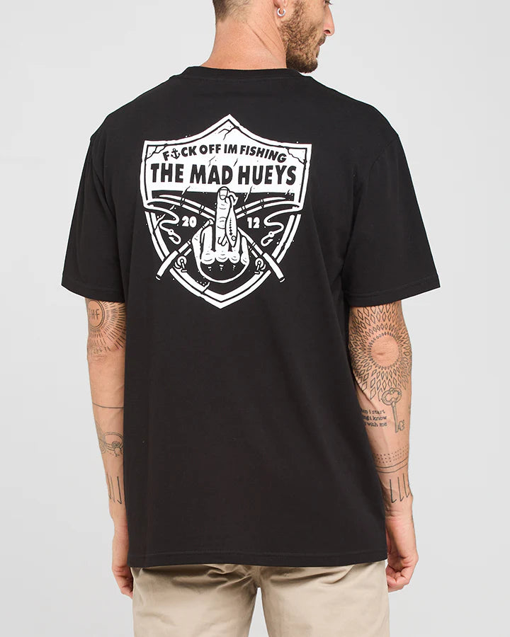 THE MAD HUEYS RAIDER FK OFF FISHING SHORT SLEEVE TEE BLACK