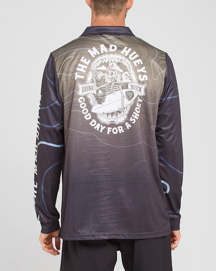 THE MAD HUEYS SHOEY JAWS FISHING JERSEY OLIVE