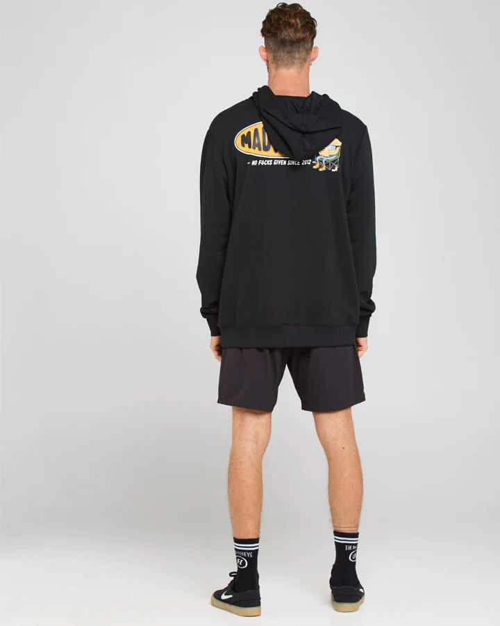 THE MAD HUEYS BOGAN MIDDLE FINGER PULLOVER BLACK