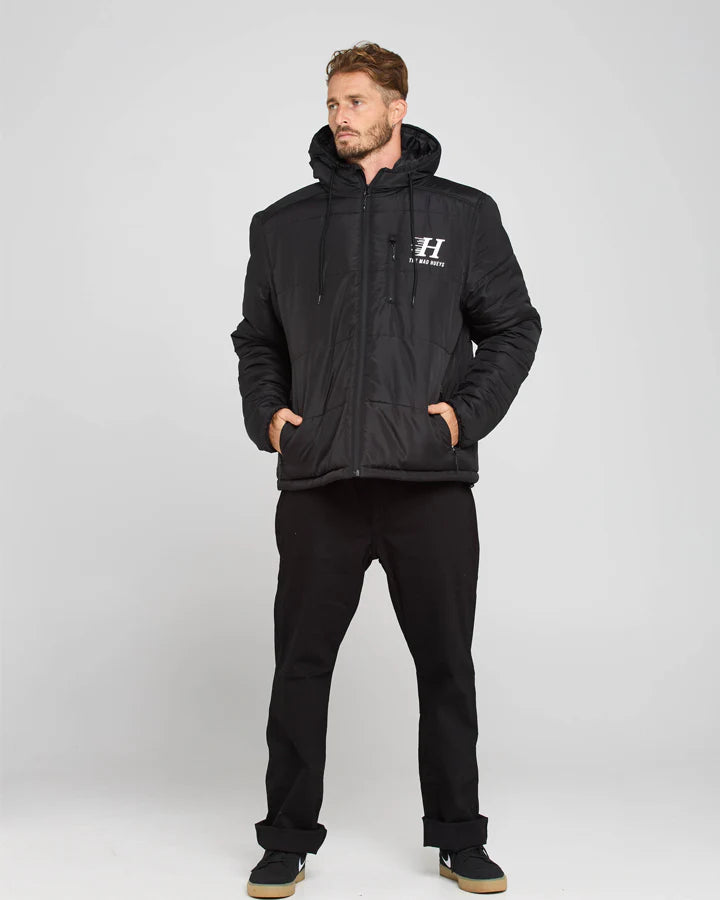 THE MAD HUEYS HURRICANE PUFFER JACKET BLACK