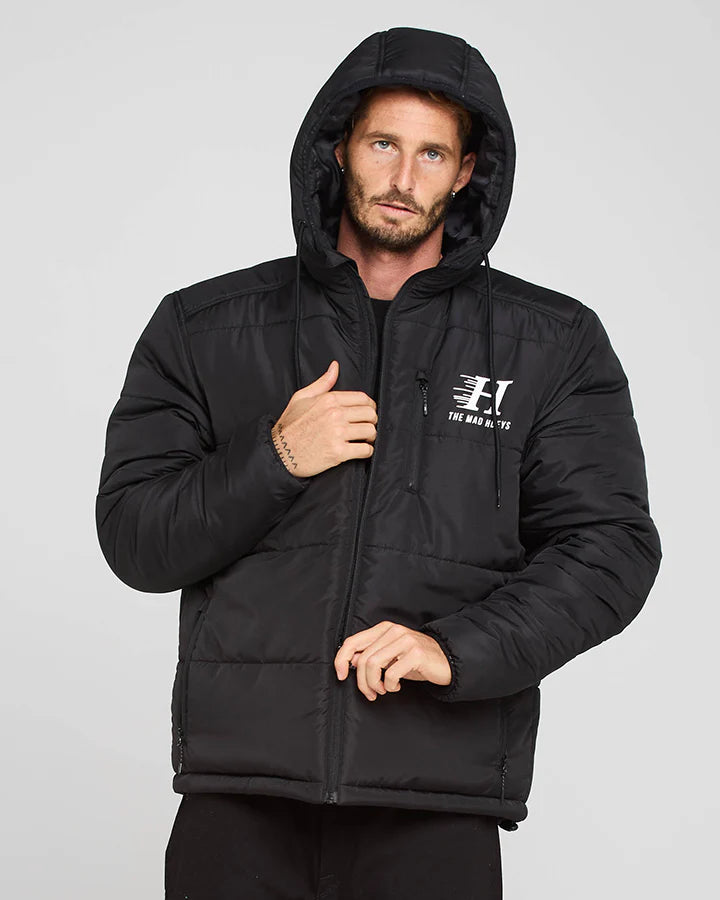 THE MAD HUEYS HURRICANE PUFFER JACKET BLACK