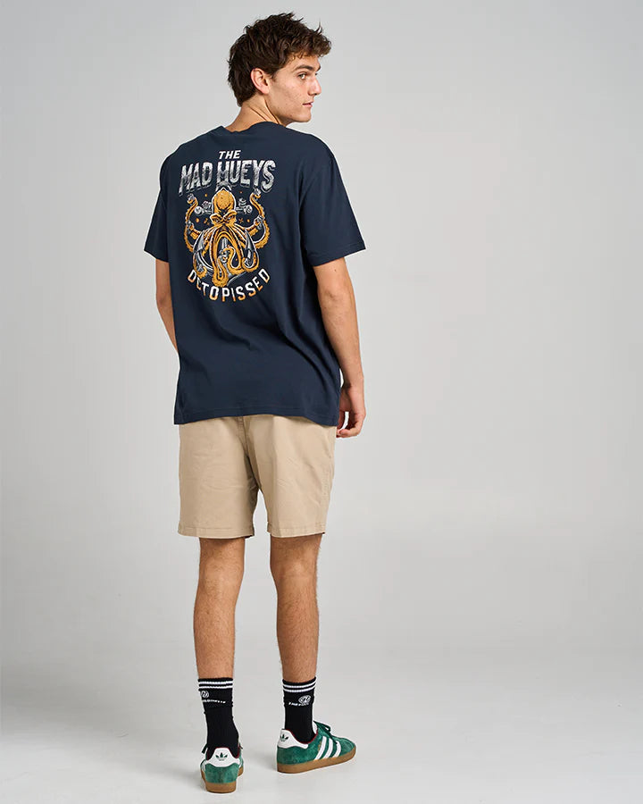 MAD HUEYS ANCHOR OCTOPISSED SS TEE NAVY