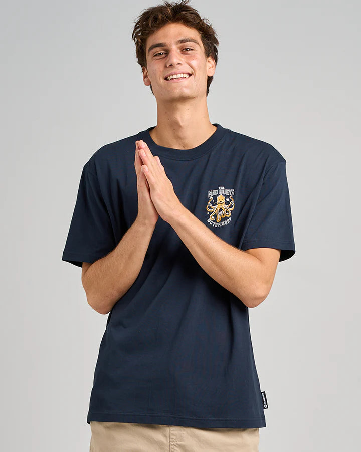 MAD HUEYS ANCHOR OCTOPISSED SS TEE NAVY
