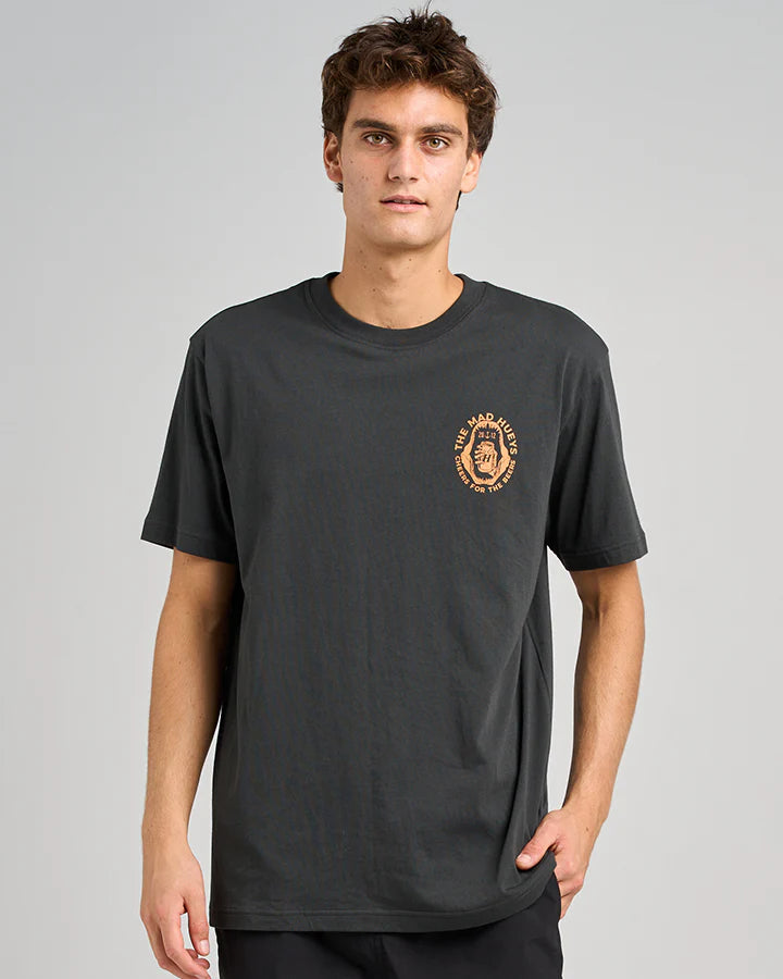 THE MAD HUEYS CHEERS AND BEERS SS TEE VINTAGE BLACK