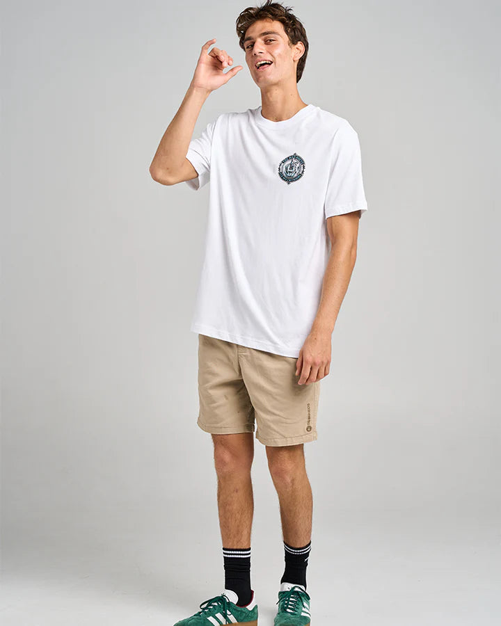 MAD HUEYS FK OFF FISH ON SS TEE WHITE
