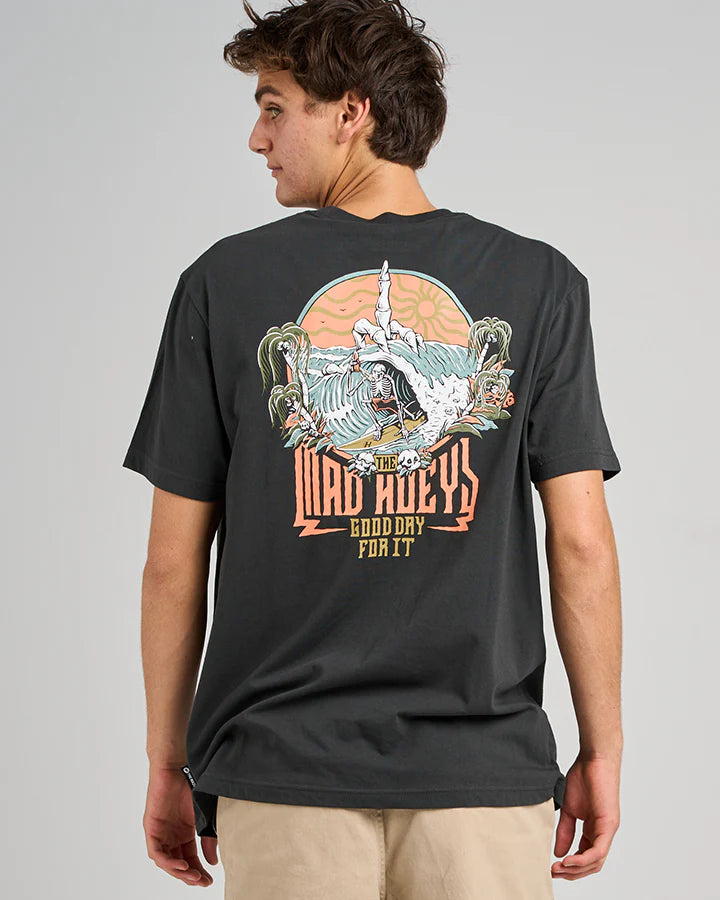 MAD HUEYS SHOEY SESH SS TEE VINTAGE BLACK