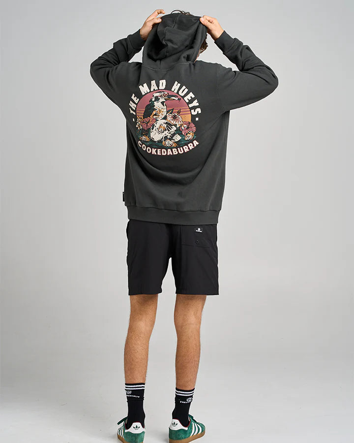 THE MAD HUEYS STRANDED COOKEDABURRA HOODED PULLOVER VINTAGE BLACK