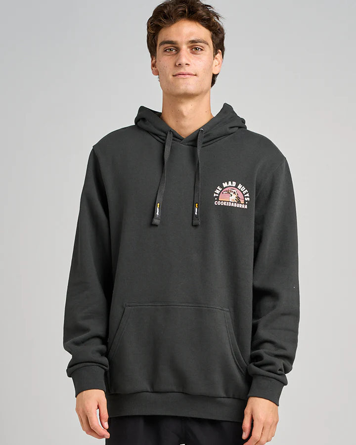 THE MAD HUEYS STRANDED COOKEDABURRA HOODED PULLOVER VINTAGE BLACK