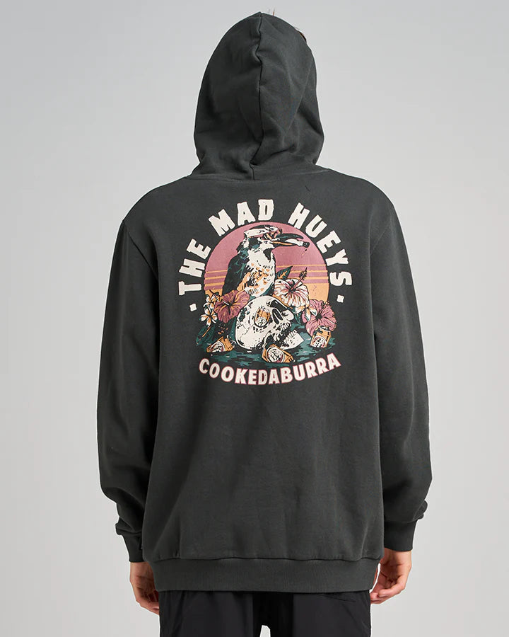 THE MAD HUEYS STRANDED COOKEDABURRA HOODED PULLOVER VINTAGE BLACK