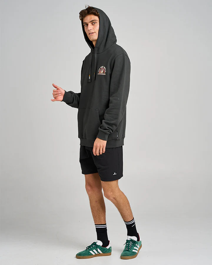 THE MAD HUEYS STRANDED COOKEDABURRA HOODED PULLOVER VINTAGE BLACK