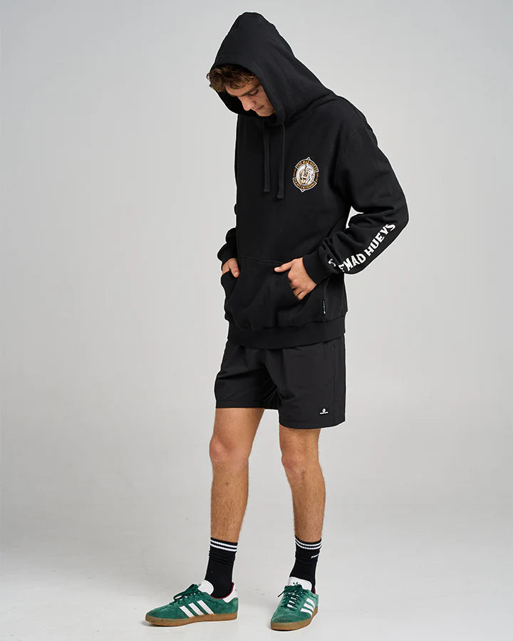 THE MAD HUEYS FK OFF FISH ON HOODED PULLOVER BLACK