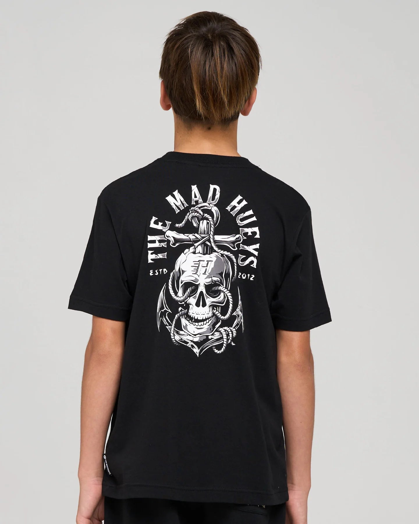 The Mad Hueys Rope Skull Anchor Youth Short Sleeve Tee | Black