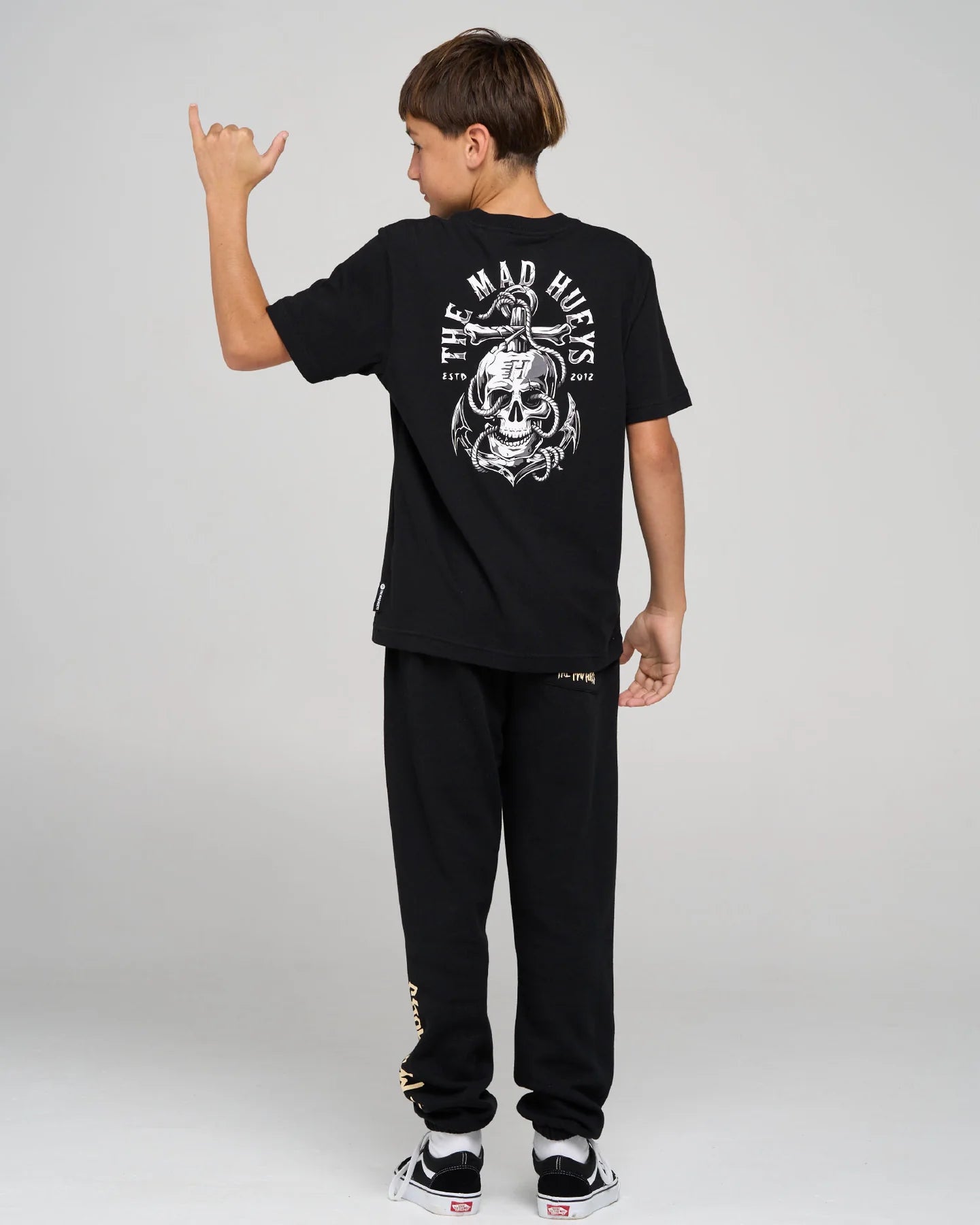 The Mad Hueys Rope Skull Anchor Youth Short Sleeve Tee | Black