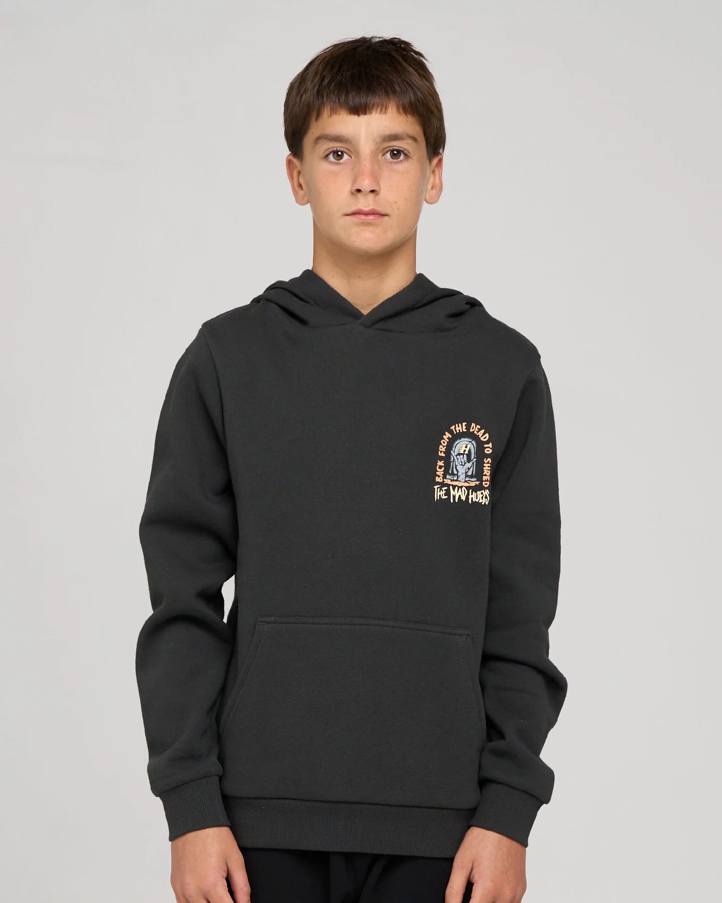 The Mad Hueys Dead Shred Youth Hooded Pullover | Vintage Black