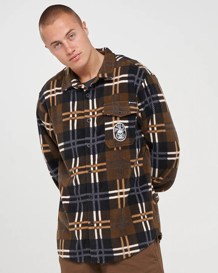 The Mad Hueys Rope Skull Anchor Shacket | Walnut