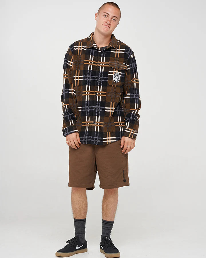 The Mad Hueys Rope Skull Anchor Shacket | Walnut