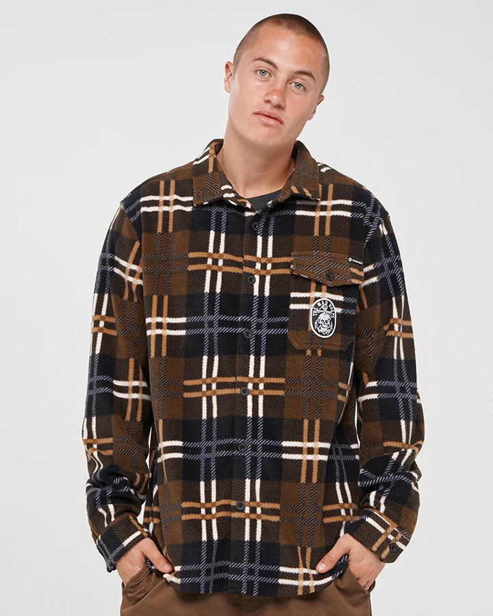 The Mad Hueys Rope Skull Anchor Shacket | Walnut