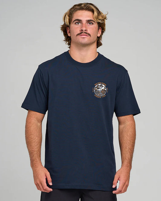 The Mad Hueys Tins Kraken Short Sleeve Tee | Navy