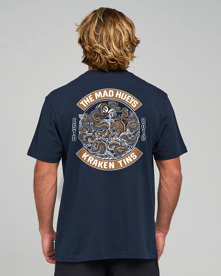 The Mad Hueys Tins Kraken Short Sleeve Tee | Navy