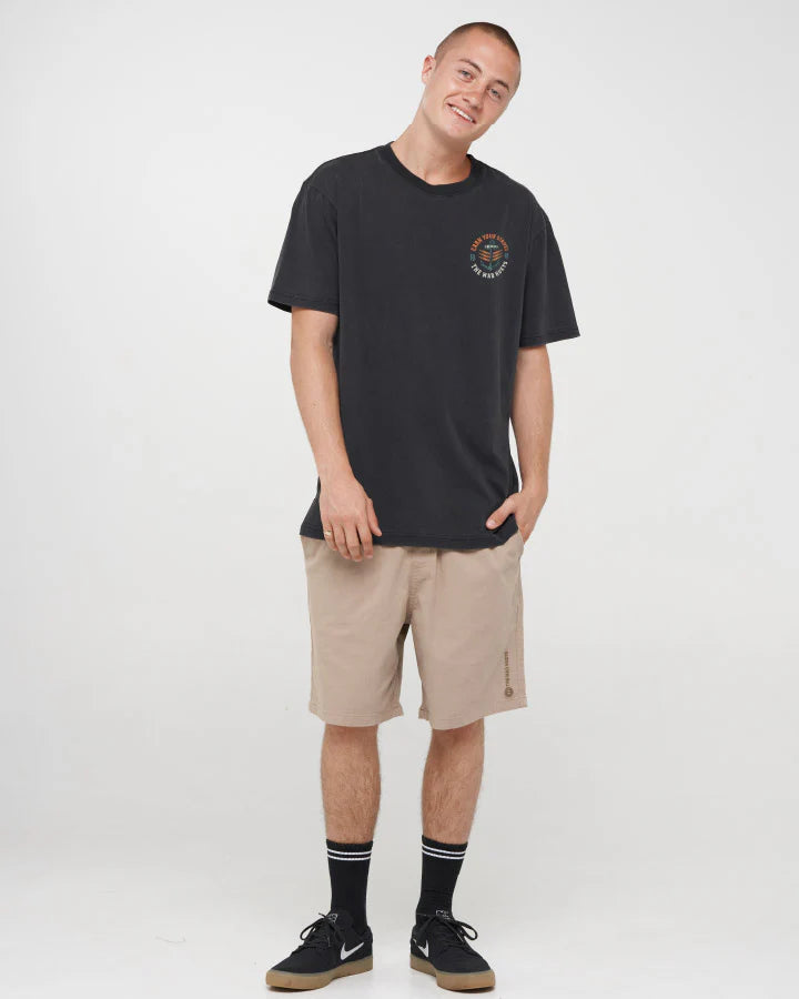 The Mad Hueys Earn Stripes Short Sleeve Tee | Washed Black