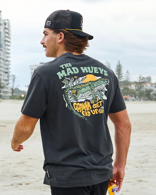 The Mad Hueys Goanna Fkd Up Short Sleeve Tee | Vintage Black