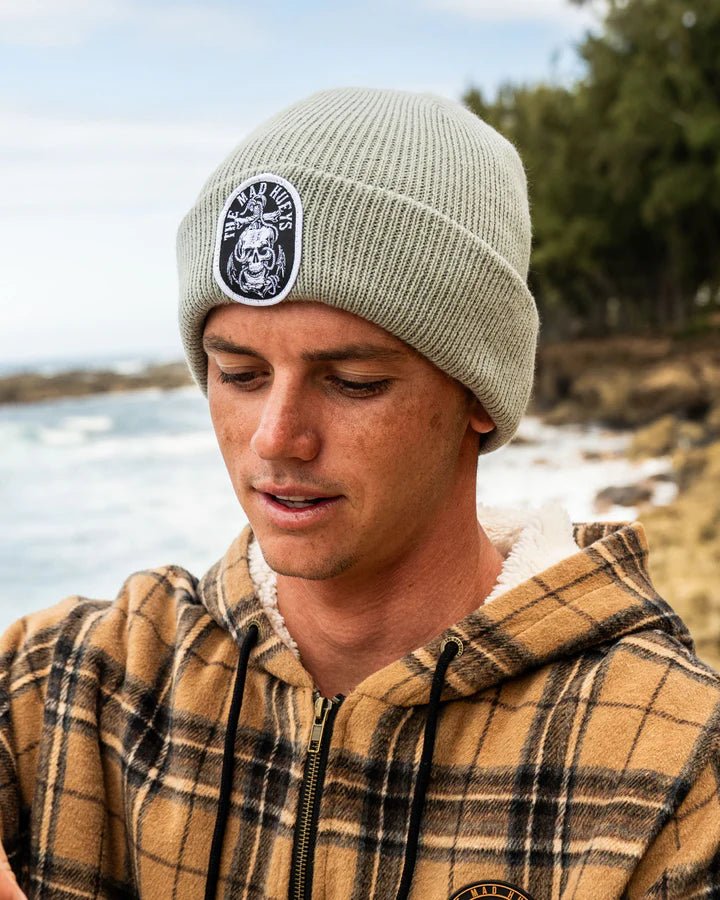 The Mad Hueys Rope Skull Anchor Relaxed Beanie | Faded Dust