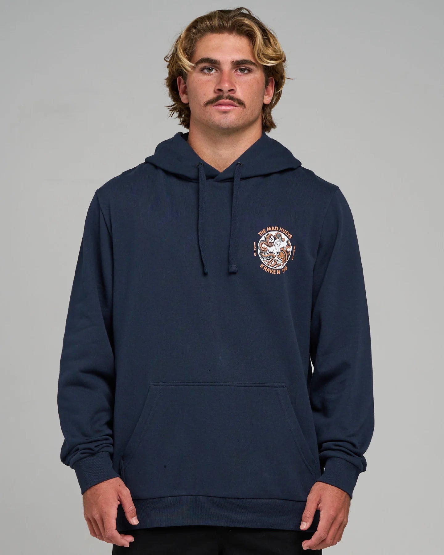 The Mad Hueys Tins Kraken Hooded Pullover | Navy