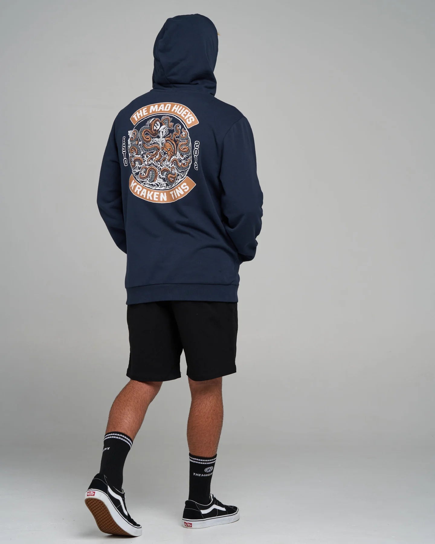 The Mad Hueys Tins Kraken Hooded Pullover | Navy