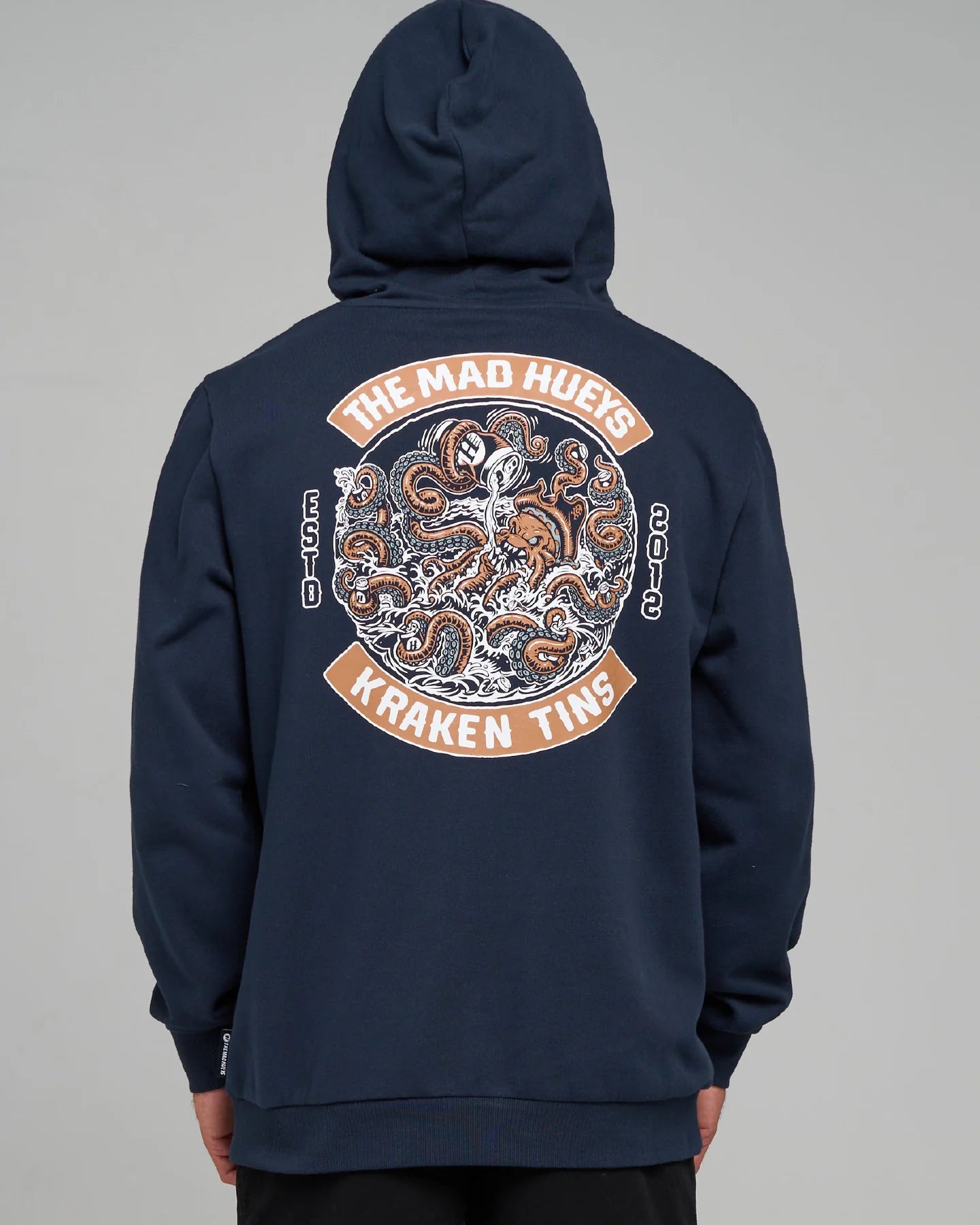 The Mad Hueys Tins Kraken Hooded Pullover | Navy