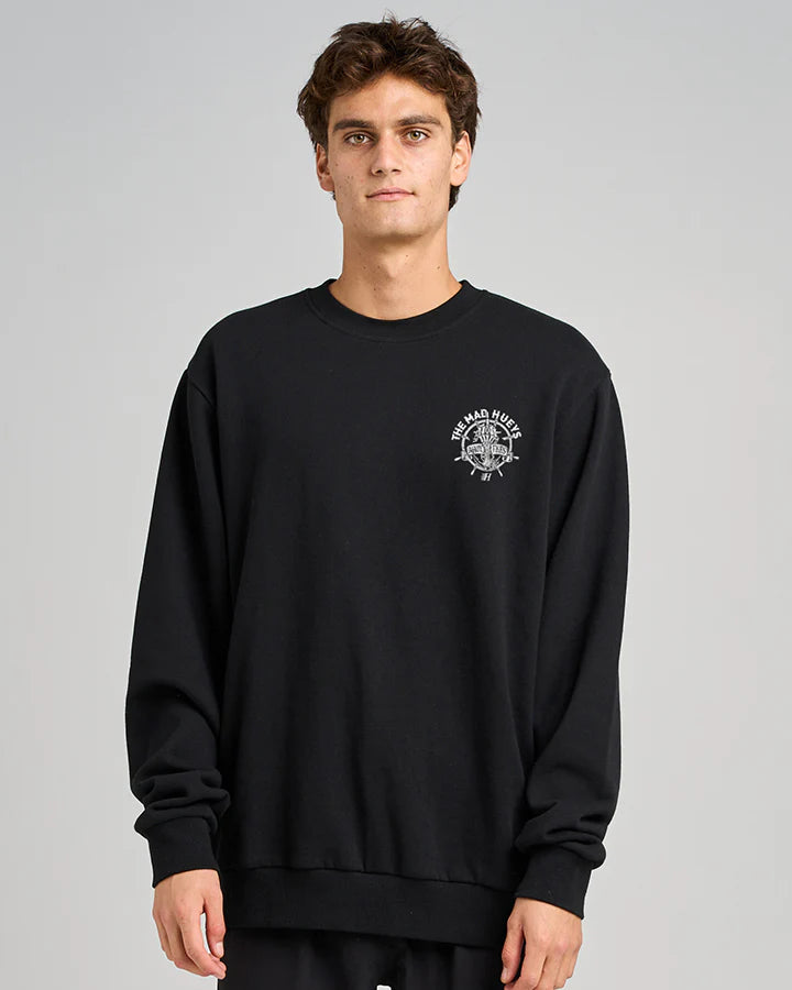 The Mad Hueys Chain Fkrs Crew | Washed Black