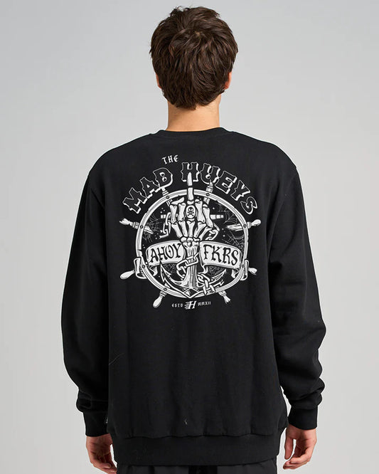 The Mad Hueys Chain Fkrs Crew | Washed Black