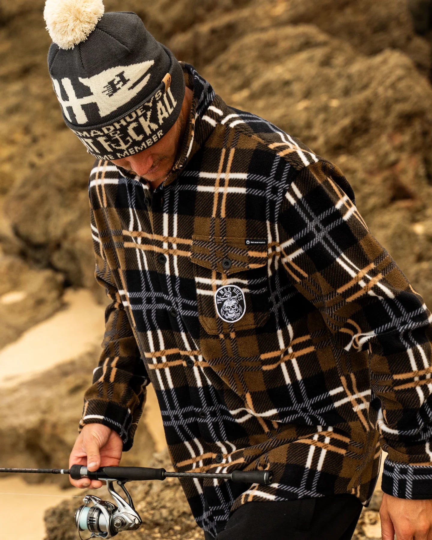 The Mad Hueys Rope Skull Anchor Shacket | Walnut