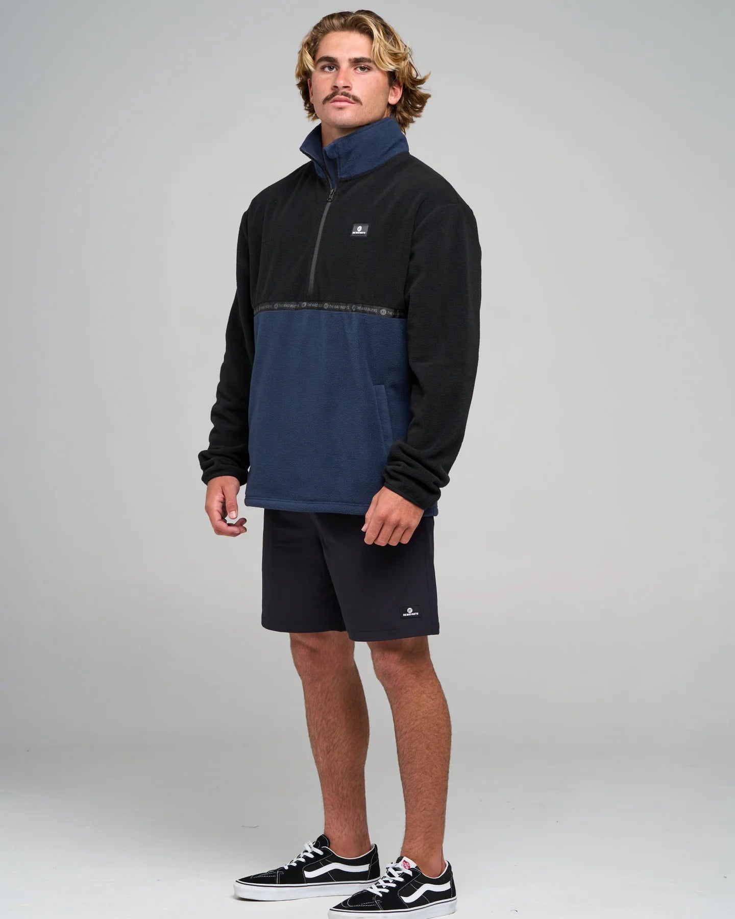 The Mad Hueys Tidal Quater Zip | Navy