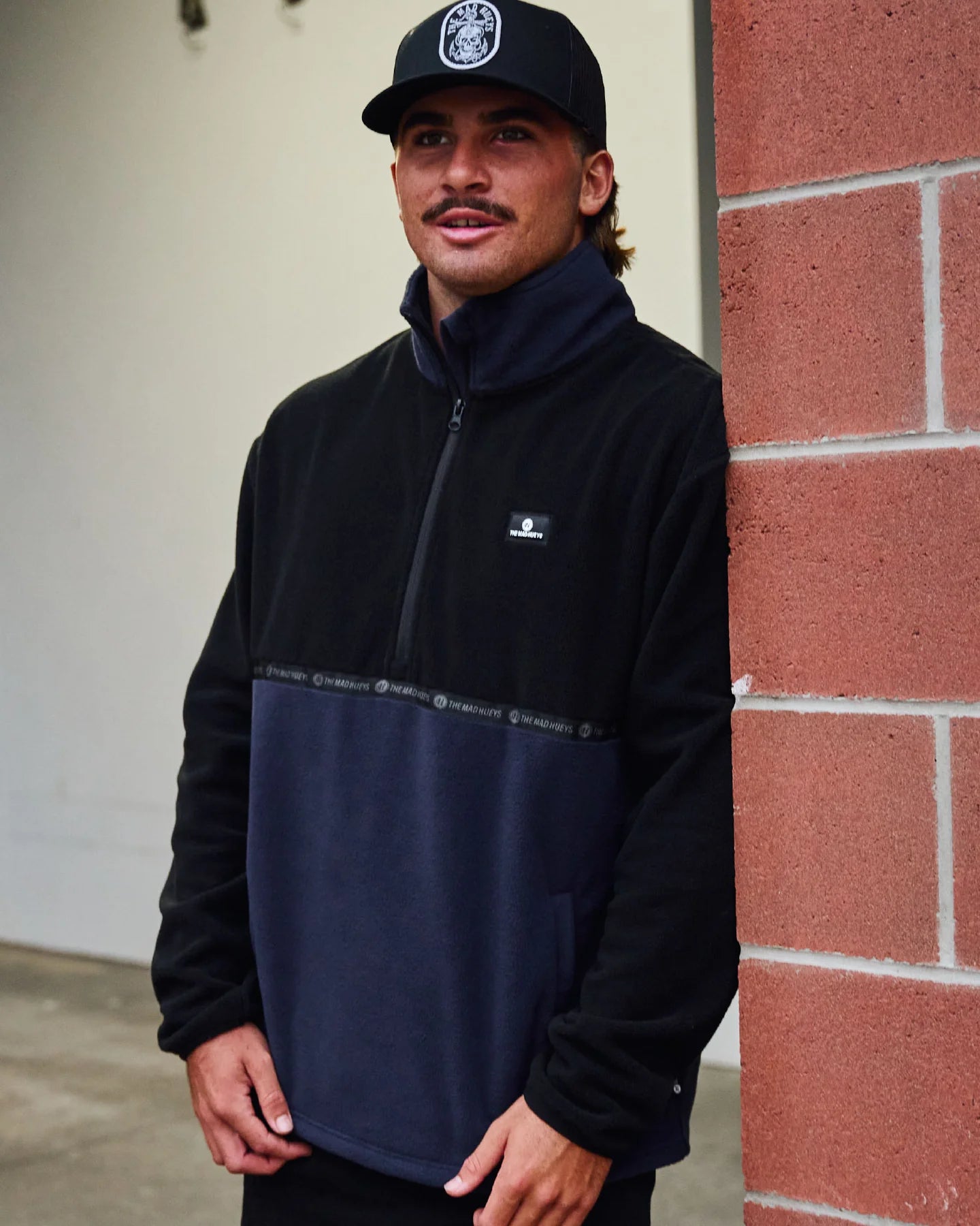 The Mad Hueys Tidal Quater Zip | Navy