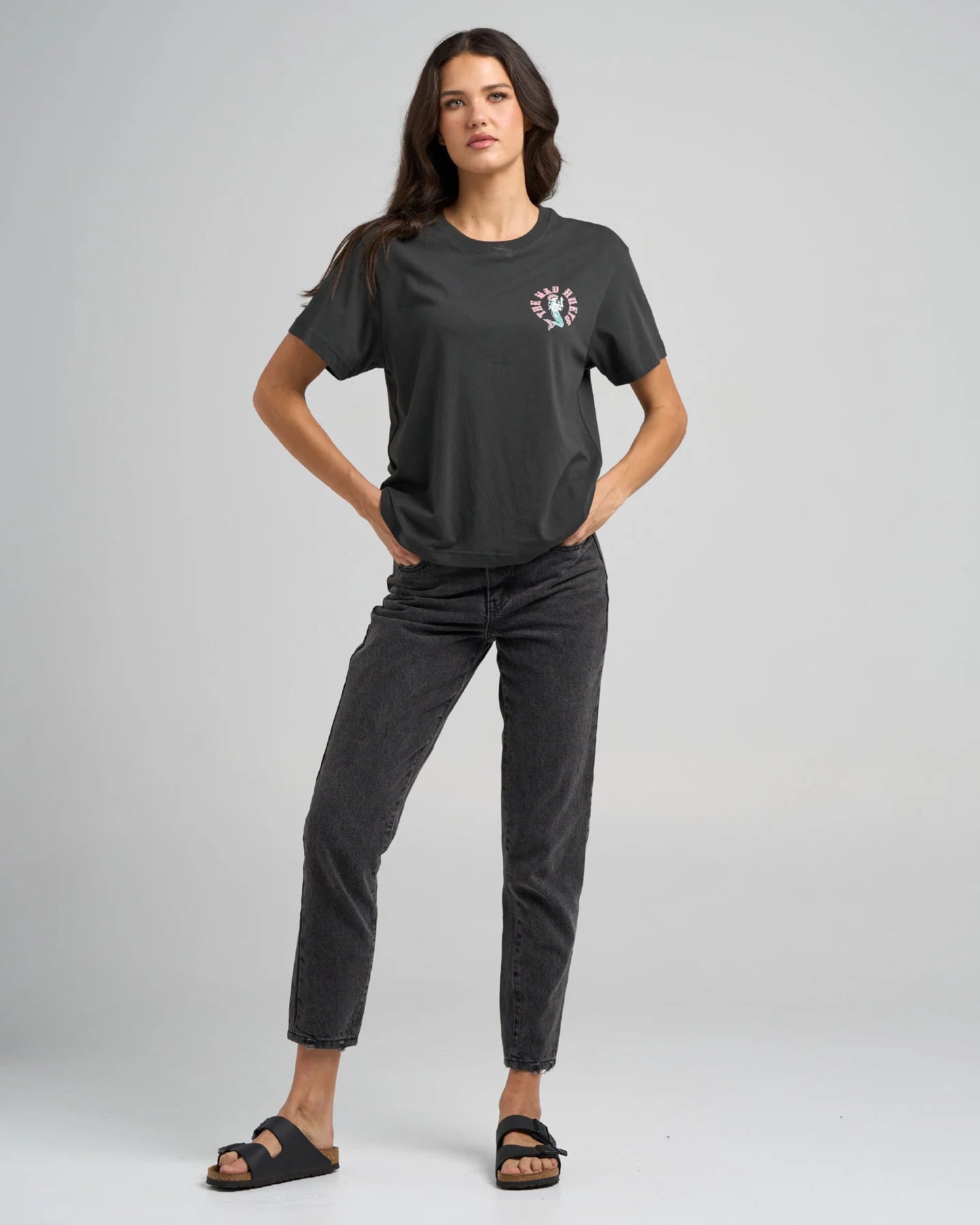The Mad Hueys Mermaid Anchor Short Sleeve Tee | Vintage Black