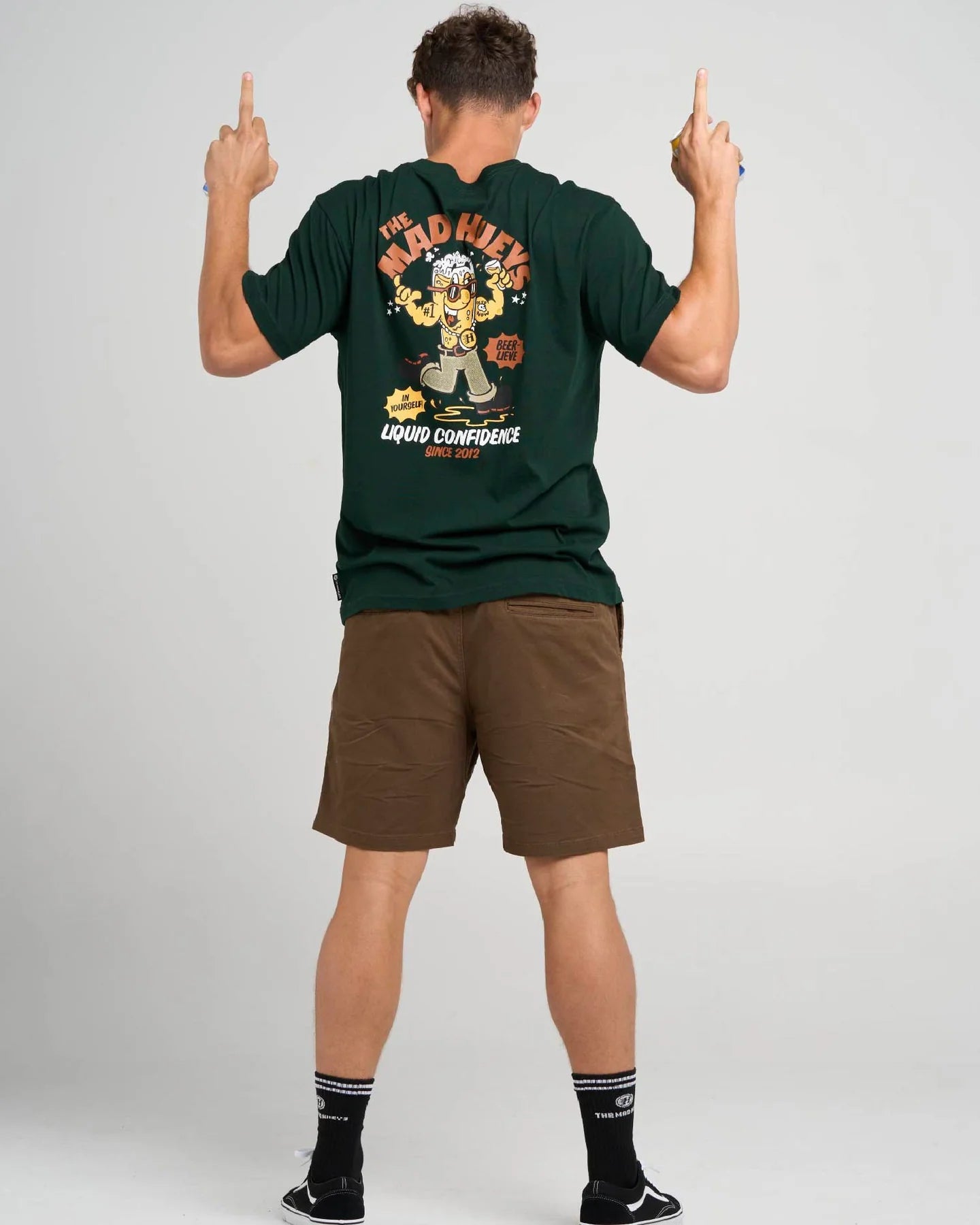 The Mad Hueys Liquid Confidence Short Sleeve Tee | Pine Green