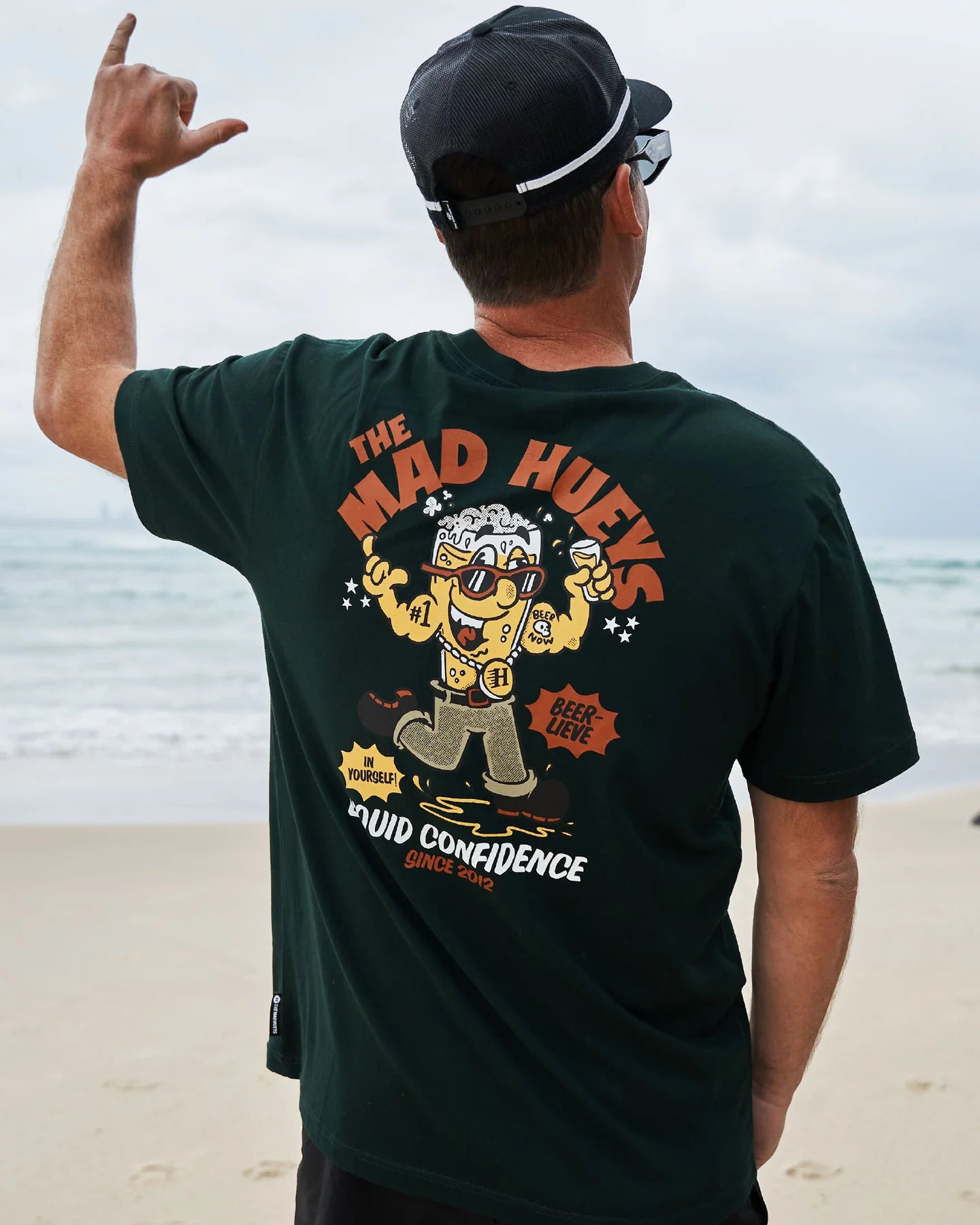 The Mad Hueys Liquid Confidence Short Sleeve Tee | Pine Green