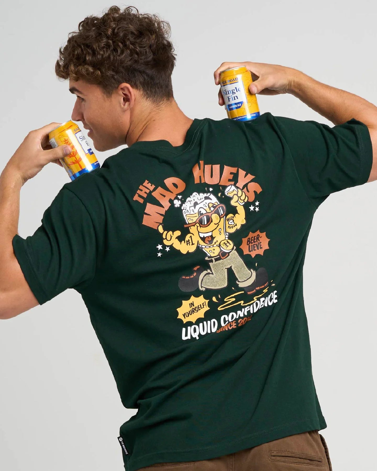 The Mad Hueys Liquid Confidence Short Sleeve Tee | Pine Green