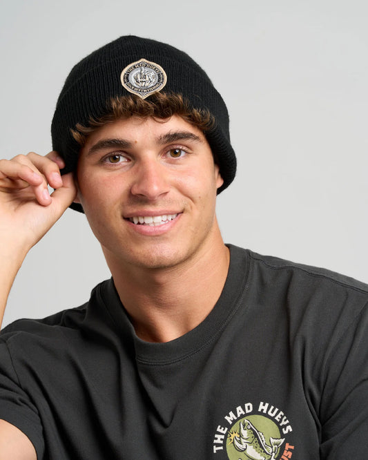 The Mad Hueys Fk Off Fish Straight Beanie | Black