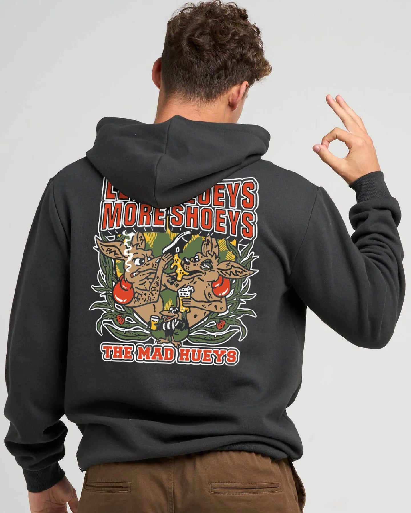 The Mad Hueys Less Blueys Hooded Pullover | Vintage Black