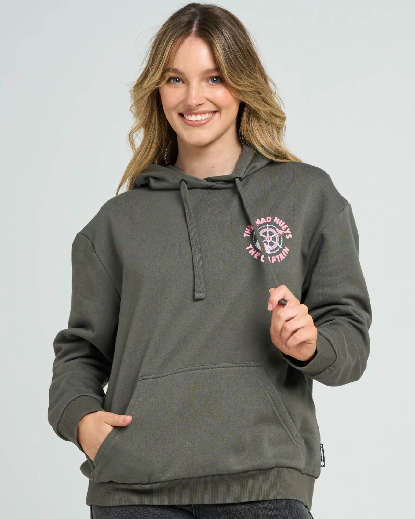 The Mad Hueys Two Faced Captain Womens Hooded Pullover | Charcoal