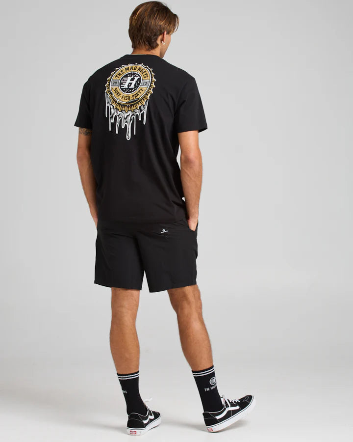THE MAD HUEYS FREESTYLE 18" SWIM VOLLEY SHORT BLACK