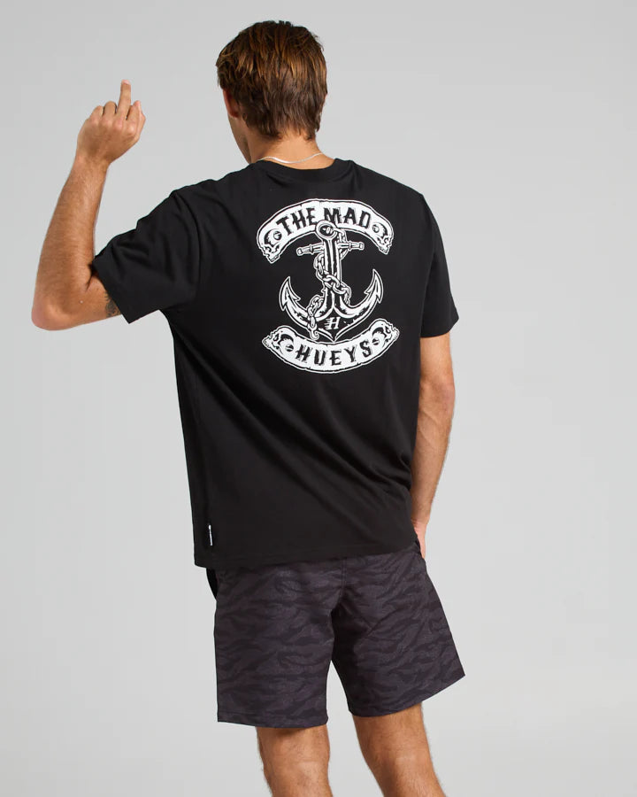 THE MAD HUEYS SKULL ANCHOR SS TEE BLACK