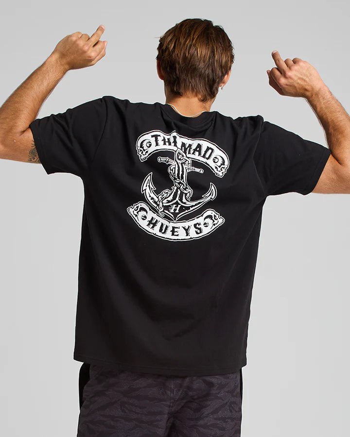 THE MAD HUEYS SKULL ANCHOR SS TEE BLACK