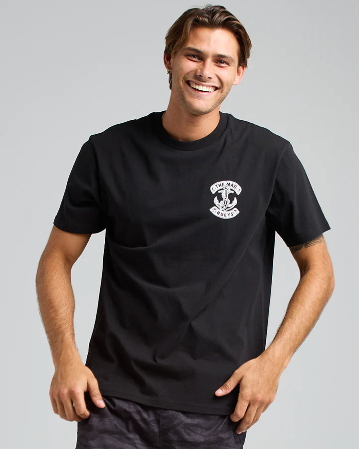 THE MAD HUEYS SKULL ANCHOR SS TEE BLACK