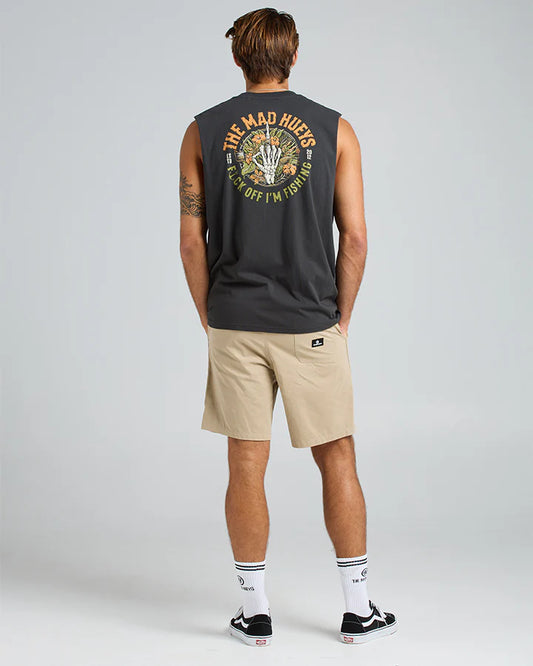 THE MAD HUEYS FK OFF IM FISHING MUSCLE VINTAGE BLACK