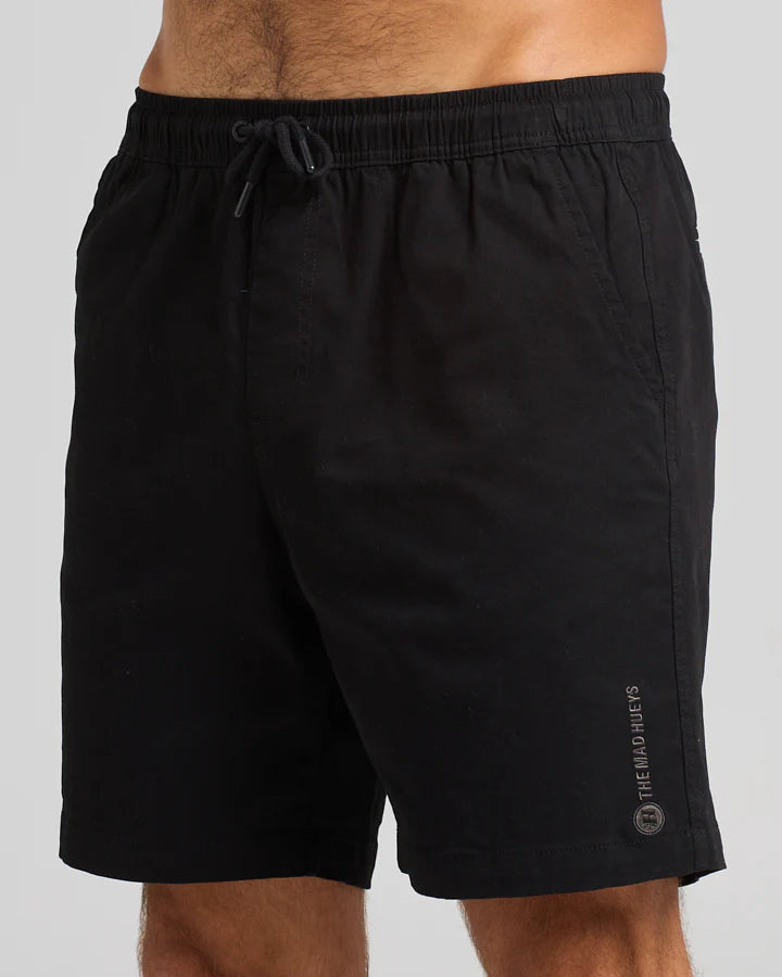 THE MAD HUEYS STRANDED 18" CHINO SHORT BLACK