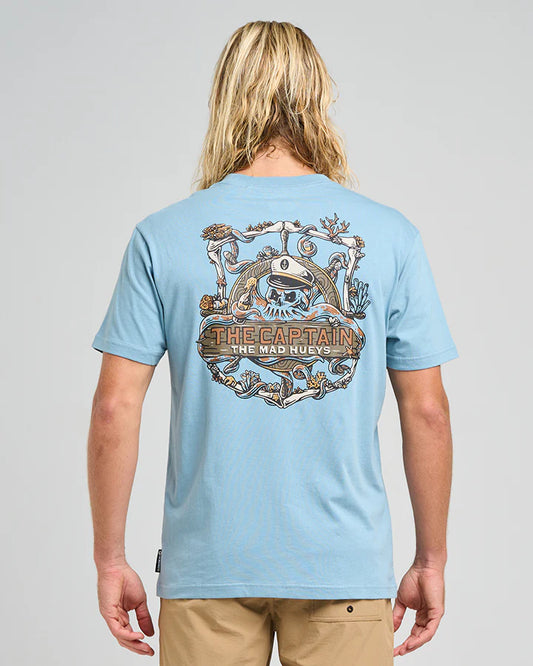 THE MAD HUEYS THE SEA CAPTAIN SS TEE STEEL BLUE