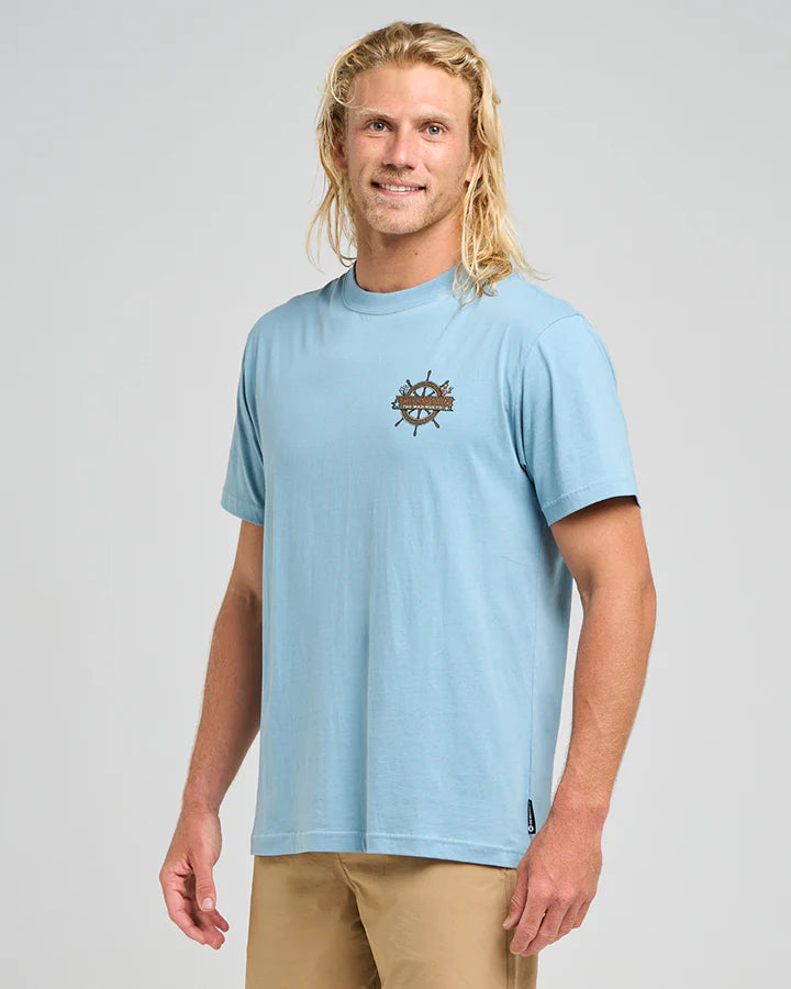 THE MAD HUEYS THE SEA CAPTAIN SS TEE STEEL BLUE
